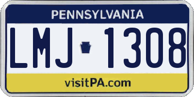 PA license plate LMJ1308