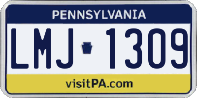 PA license plate LMJ1309