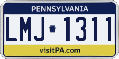 PA license plate LMJ1311