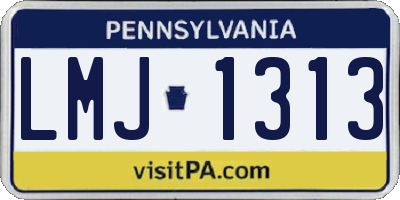 PA license plate LMJ1313