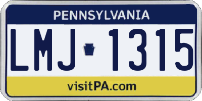 PA license plate LMJ1315