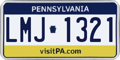 PA license plate LMJ1321