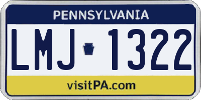 PA license plate LMJ1322