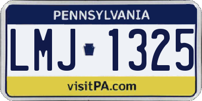 PA license plate LMJ1325