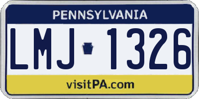PA license plate LMJ1326