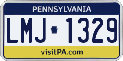 PA license plate LMJ1329