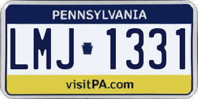 PA license plate LMJ1331