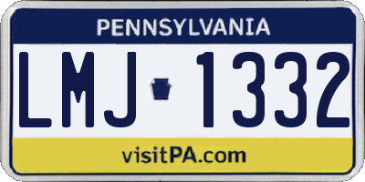 PA license plate LMJ1332