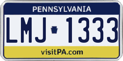 PA license plate LMJ1333