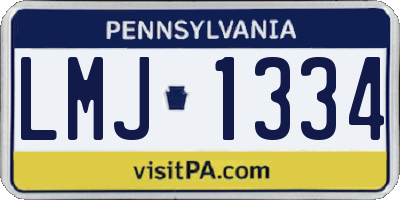 PA license plate LMJ1334