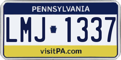 PA license plate LMJ1337