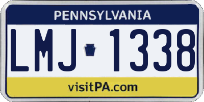 PA license plate LMJ1338