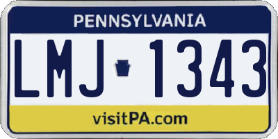 PA license plate LMJ1343