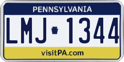 PA license plate LMJ1344
