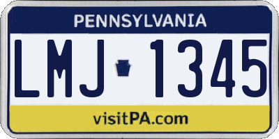 PA license plate LMJ1345