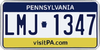 PA license plate LMJ1347