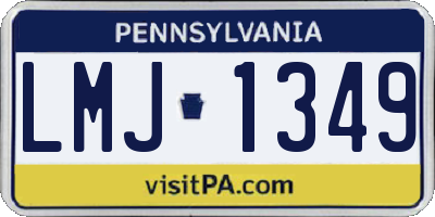 PA license plate LMJ1349