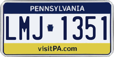 PA license plate LMJ1351