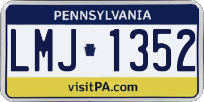 PA license plate LMJ1352