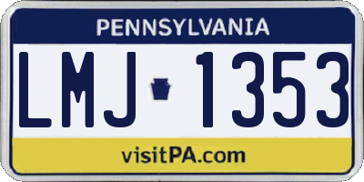 PA license plate LMJ1353