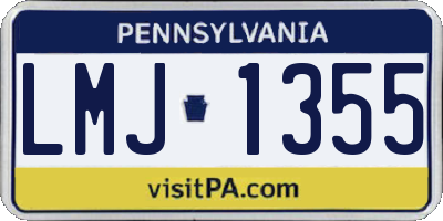 PA license plate LMJ1355
