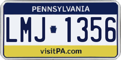 PA license plate LMJ1356