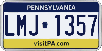 PA license plate LMJ1357