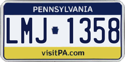PA license plate LMJ1358