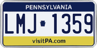 PA license plate LMJ1359