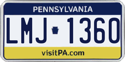 PA license plate LMJ1360
