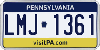 PA license plate LMJ1361