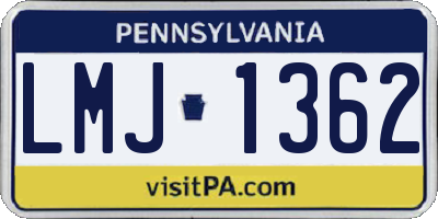 PA license plate LMJ1362