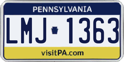 PA license plate LMJ1363
