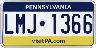 PA license plate LMJ1366
