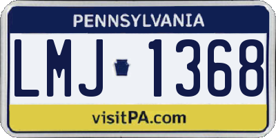 PA license plate LMJ1368