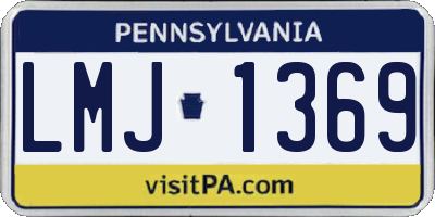 PA license plate LMJ1369