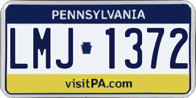 PA license plate LMJ1372