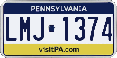 PA license plate LMJ1374