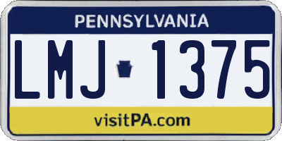 PA license plate LMJ1375