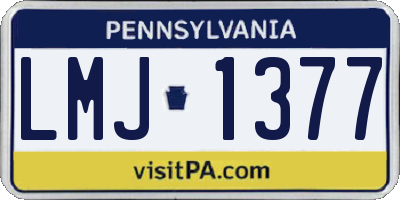 PA license plate LMJ1377