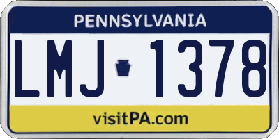 PA license plate LMJ1378