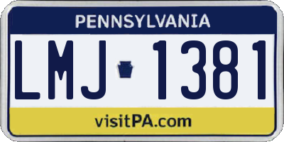 PA license plate LMJ1381