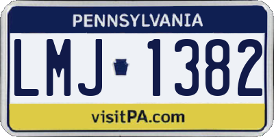 PA license plate LMJ1382