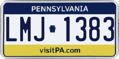 PA license plate LMJ1383