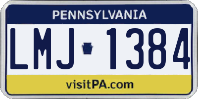 PA license plate LMJ1384