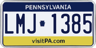 PA license plate LMJ1385