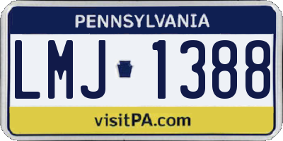 PA license plate LMJ1388
