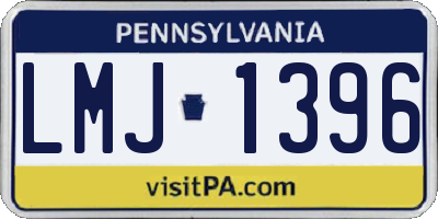 PA license plate LMJ1396
