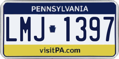 PA license plate LMJ1397