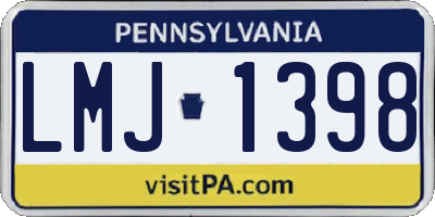 PA license plate LMJ1398